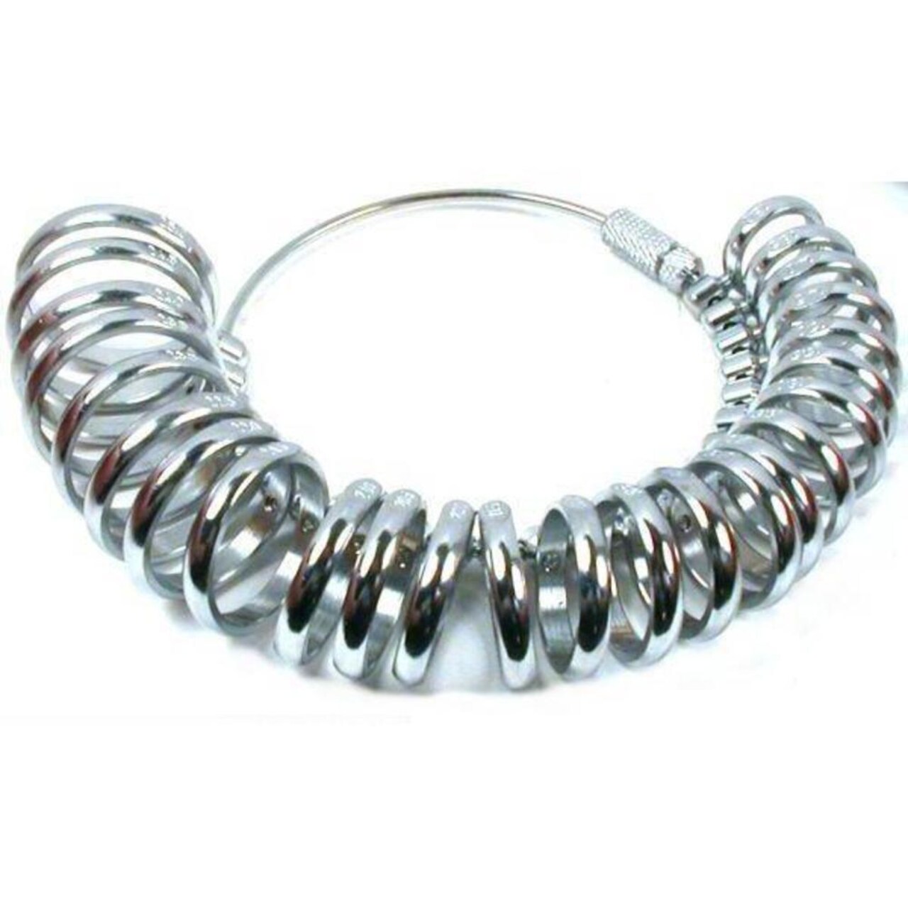 25 Piece Stainless Steel Ring Sizing Set : Size 13-25 In Half Size Increments